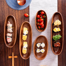 Bandeja de Nogal Estilo Barco para Frutas y Snacks