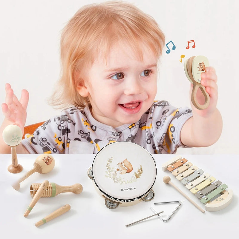 Instrumentos Musicales Montessori de Madera para Bebés